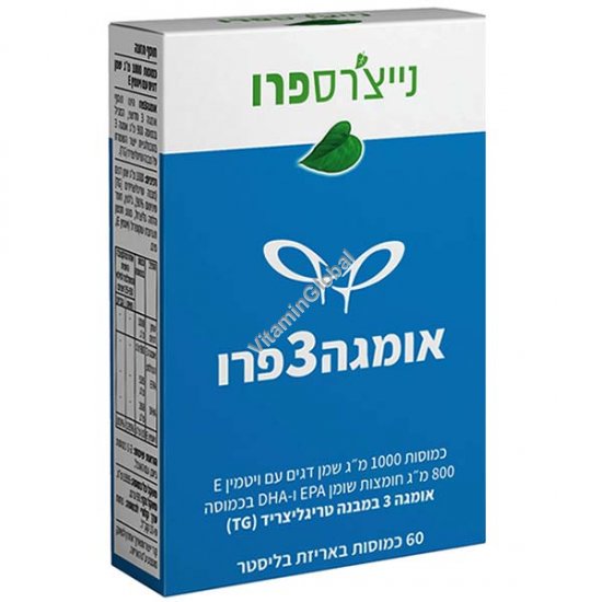 Омега-3 Про - норвежский рыбий жир, 800 мг DHA и EPA, 60 капсул - Nature\'s Pro