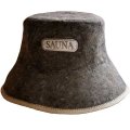 Войлочная серая шапка для бани и сауны с вышивкой "SAUNA"